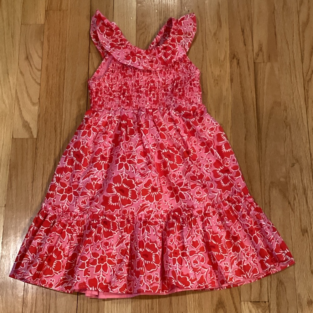 Crewcuts Pink and Red Floral Ruffle Sundress